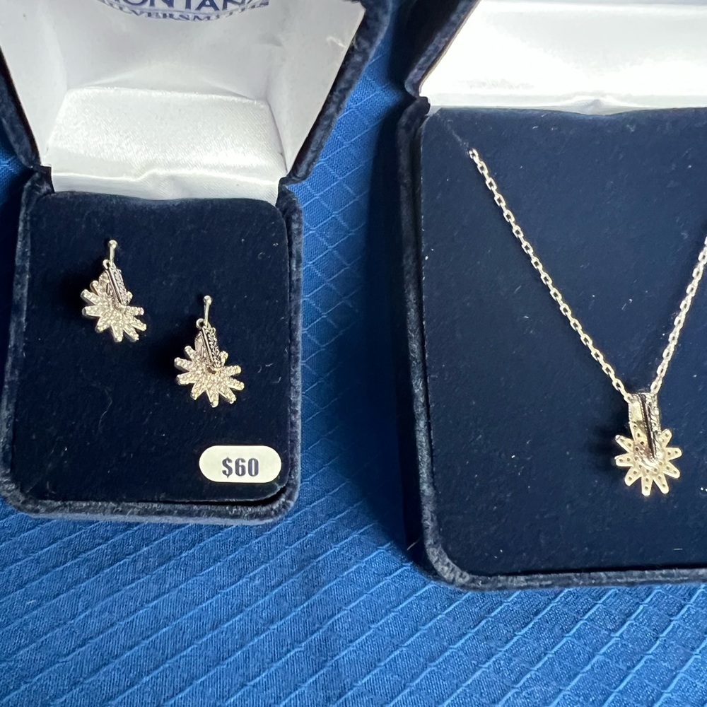 Montana Silversmiths spur earrings and necklace set